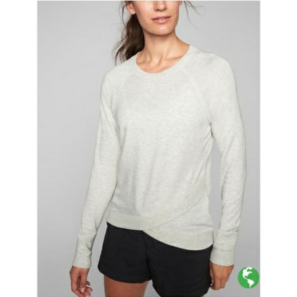 Athleta Tops - Athleta Gray Criss Cross Athleisure Sweatshirt
